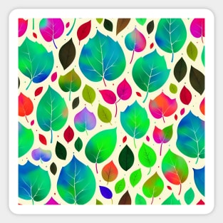 Rainbow Leaves Pattern Art Sticker